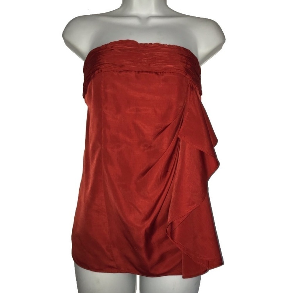 The Limited Strapless Draped Side Red Top S*